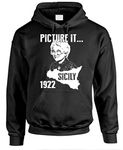 Picture IT - Sicily 1922 Golden Girls Funny - Mens Pullover Hoodie - Black - XXX-L