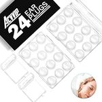 Ear Plugs Silicone Earplugs - 24Pcs - ACVVIP Soft Reusable Noise Canceling Earplugs with Carrying Boxes for Sleeping, Airplanes and Traveling - White