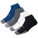 KOPNHAGN Ankle Socks Sports Cotton Cushion Socks for Men Women Unisex Low Cut Socks, Pack of 4, Free Size, Multicolor