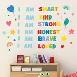 TOARTi Colorful Inspirational Quotes Wall Stickers for Bedrooms for Girls Boys,Positive Educational Wall Art Decal for Kids Wall Stickers Classroom Supplies ,Rainbow Motivational Wall Murals for Reading Corner Wall Decorations(40 pcs)