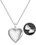 Heart Locket Necklace Holds Pictures Love Necklace for Women Girls Polished Lock Necklaces for Christmas Birthday Gifts for Wife Girlfriend Friends Family