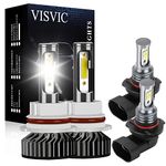 VISVIC Fit for Dodge RAM 1500 2500 3500 (2003-2005) LED Headlight Bulbs Conversion kit 9007/HB5 High Low Beam +9006 Fog Light Bulb Fast Installation, Pack of 4