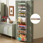 Highpro 8-Tier Over the Door Pantry Organizer, Pantry Organization and Storage Rack, Metal Hanging Spice Rack Shelves Door, Home & Kitchen Essentials, Closet, Laundry Room Bathroom Organization, White