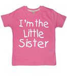 Edward Sinclair I'm The Little Sister | Bubblegum Pink T-Shirt | White Glitter Print | 2-3 Years