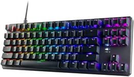 TECWARE Phantom+ 87-Key US Layout RGB Mechanical Keyboard (Black) Wraith Red Switch (Prelubed, 45g Linear) Wired, Per key Colour & Lighting control