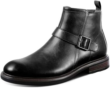 FUNROMAN Men's Motorcycle Boots Zip Ankle Dress Boot Faux Leather Cowboy Boots for Men M01 Black 11