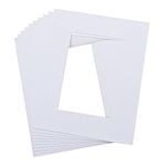 Donmills 10pack Picture Photo Frame Mounts Mats, 8X10 inch Frame for Picture 5x7 inch, White Computer Cut Card Picture Photo Mounts for Frames, Cardboard Picture Frames