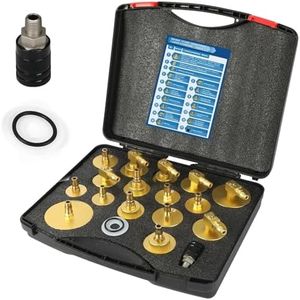 BELEY Brake Fluid Bleeder Adapter Kit 17PCS Master Cylinder Bleeder Tool Kit for Most Vehicles Brake Fluid Bleeding or Refilling
