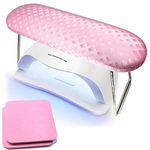 Nail Arm Rest Microfiber Leather Manicure Hand Pillow Stainless Steel Stand with No Slip Silicone Strip wolinspring Professional Nail Rest Cushion Table Desk Station for Nail Tech Use (Pink)