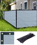 FREDDO-Privacy Screen Fence Heavy Duty Shade Net with Polyester Band, Brass Eyelets & Tie Cords (Grey Color, 1 mt X 4 mt)