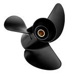FYMP 10.25 x 14/15/16-G Polished Stainless Steel Boat Outboard Propeller for Yamaha Engines 40-60HP,13 Spline Tooth,Rh (10.25 x 14, Black)