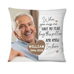 Mesnove Personalized Memorial Pillow, When You Miss Me, Custom Memorial Gift, Multicolor
