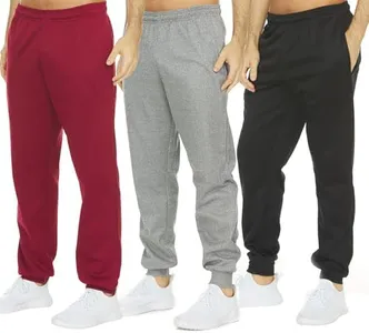 DARESAY Mens 3 Pack Dry Fit Fleece Athletic Workout Jogger Sweatpants for Men with Pockets and Drawstring Size S-3XL