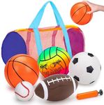 5 Pack Sports Balls Set for Kids wi