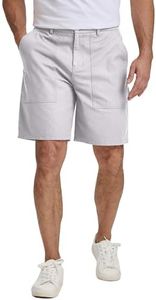 JMIERR Mens Cargo Shorts Cotton Carpenter Shorts Elastic Waist Work Shorts for Men Construction with Pockets Summer Clothes, M, Light Grey