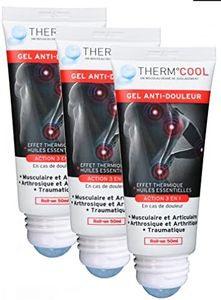 Polidis THERMCOOL Anti Douleur Gel Tube Roll-on 50ml - Action 3 en 1 - Effet Thermique - Lot de 3 Tubes