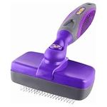 Hertzko Self Cleaning Slicker Brush with Plastic Tips for Sensitive Dogs and Cats