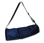 YogaAddict Yoga Mat Bag Compact with Pocket, 28" Long, Fit Most Mat Size, Extra Wide, Easy Access - Navy Blue