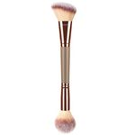 COSLUXE Foundation Makeup Brush, Double Ended Makeup Brushes for Blending Liquid Powder, Concealer Cream Cosmetics, Blush brush (B02-Brown, 1 - Pcs)