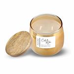 AVA VELA Lustre Finish Golden Glass Jar Soy Wax Scented Candle - Fragrance Café Moka (Coffee + Cocoa + Vanilla) - Burn Time 48hrs