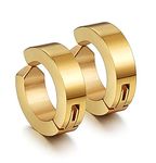 Jstyle Stainless Steel Mens Womens Clip On Earrings Hoop Huggie Non-Piercing Hypoallergenic, Stainless Steel