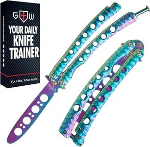 Grand Way Butterfly Trainer - Balisong Trainer - Practice Butterfly - Balisong Butterfly Knives NOT Real NOT Sharp Blade - Dull Trick Butterfly - Butter Fly Training CSGO K08