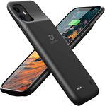 DESTEK Battery Case Only for iPhone 11, Real 4500mAh Ultra Slim Portable Charging Case Protective Rechargeable Charger Case Compatible w/Wire Earphones (6.1 inch/Black)