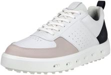 ECCO Men's Street 720 Gore-tex Waterproof Golf Shoe, White/Black/Gravel, 7/7. 5 UK