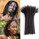 Originea Human Hair Dreadlock Extensions 100% Real Human Hair 8 Inch 60 Strands 0.6cm Fashion Crochet Braiding Hair For Men/Women Black Color