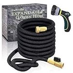 TheFitLife Best Expandable Garden Hose - 100 Feet Strongest 12-Layer Latex Inner and Solid Brass Fittings Free Spray Nozzle 3/4 USA Standard Easy Storage Kink Free Flexible Water Hose