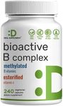 Bioactive Vitamin B Complex, 240 Veggie Capsules - Methylated Multivitamin B Complex & Esterified Vitamin C – High Potency & Easy Absorption – Immune, Energy, & Metabolism Supplement – Non-GMO