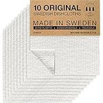 SUPERSCANDI Made in Sweden Dish Cloths Eco-Friendly Paper Alternative White 10 Pack Reusable Compostable Kitchen Dish Cloths & Rags