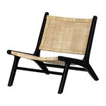 South Shore Furniture Balka Rattan Lounge Chair Rattan and Black, Bohemian Harmony