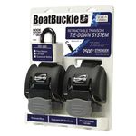 BoatBuckle G2 Retractable Transom Tie-Down (Black), 1 Pair , 2 x 43-Inch