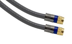 GE 87665 Ultra Pro 6-Ft RG6 Quad Shield Coax Cable with Compression F-Connectors - UL in-Wall Rated