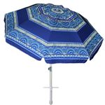 AMMSUN 7ft Beach Umbrella - UPF50+ Sun Protection Windproof Parasol Umbrellas with Sand Anchor, Tilt, Air Vent, Carry Bag, Portable for Outdoor Beach Patio