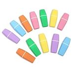 Fashion Stationery Highlighters Pens Pastel Multi Coloured Mini Fluorescent Chisel Tipped Marker Pen Highlighter Neon Colours Multipack School Supplies D (pack of 12)