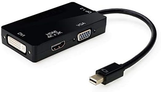 DP 1.2 to HDMI 4Kx2K Thunderbolt Mini Displayport to HDMI VGA DVI TV HDTV Video Cable Converter (Black)