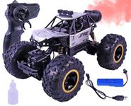 Toyshine 1:16 Scale 2.4Ghz Rechargeable Remote Control 4WD Alloy Off Road All Terrain Rock Crawler Toy Car inbuilt with Booster Spray Function and Long Battery Life for Kids Adults - Silver