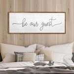 Be Our Guest Wall Decor 40''×15'' Large Vintage Framed Wooden Rustic Farmhouse Guest Room Above Bed Wall Art Beautiful Simple Modern Bedroom Signs Wall Hanging Decoration (Wood)