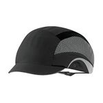 JSP HardcapAerolite Premium Lightweight Baseball Style Bump Cap with EN 812 Protection for Bumps and Scrapes to the head 2.5cm micro Peak Dark Grey (AAG000-001-100)