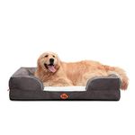 Laifug Large Orthopedic Premium Memory Foam Dog Bed, Dog Sofa with Washable and Removable Suede Cover, Waterproof Liner and Non-Slip Bottom Grey, X-Large(44''x34''x9'')