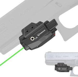 DARKFANG Low Profile Green Laser Sight for Picatinny Rail Mount with Momentary/Strobe Functions
