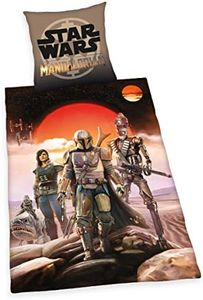 Herding Star Wars: The MANDOLORIAN Set di Biancheria da Letto, con Cerniera, Cotone Renforcé, Multicolore, Copripiumino 140 x 200 cm, Federa 70 x 90 cm, 70 x 90 cm, 140 x 200 cm