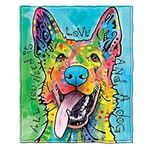 Dawhud Direct Colorful German Shepherd Fleece Blanket for Bed, 50" x 60" Dean Russo German Shepherd Fleece Throw Blanket for Women, Men and Kids - Super Soft Plush Dog Blanket Throw Plush Blanket