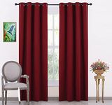 Vervique 100% Room Darkening Solid Blackout Door Curtain 7 feet Set of 1 for Bedroom and Living Room | 3 Layers Weaving Technology Thermal Insulated Heavy Polyester Curtain | Maroon Curtain