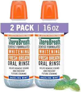 TheraBreath Whitening Mouthwash, Dazzling Mint, Dentist Formulated, 16 Fl Oz (2-Pack)