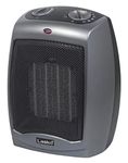 Lasko Portable Indoor Electric Ceramic Space Heater with Tip-Over Safety Switch, Overheat Protection, Thermostat and Extra Long Cord, 2 Speeds, Safe for Home, 9.2 Inches, Dark Gray, 1500W, 754201