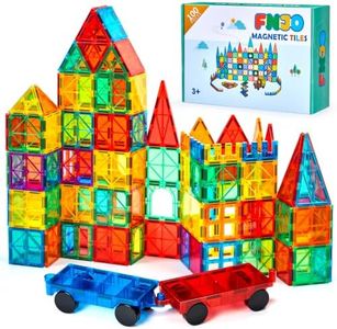 FNJO Magnetic Tiles, 100PCS Building Blocks, STEM Magnets Building Toy Set, Preschool Kindergarten Construction Stacking Toy, School Teacher Supplies, Classroom Must Haves