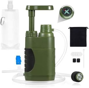 TUEWANR Filtro de Agua Portátil,3000L Mini Purificador de Supervivencia Sistema de Filtración de Agua Exteriores,Elimine 99.99% de Bacterias para Emergencias,Senderismo